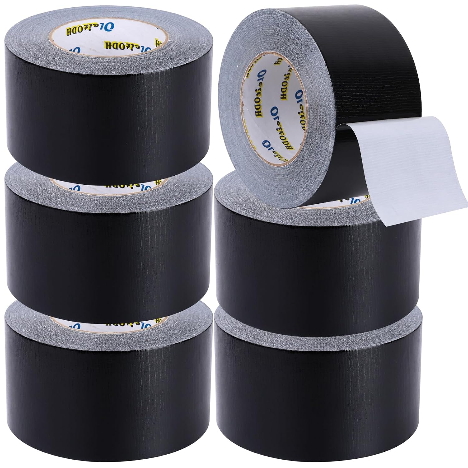 6 Pack 3 in Duct Tape Black Heavy Duty 55 Yards x 3 Inch